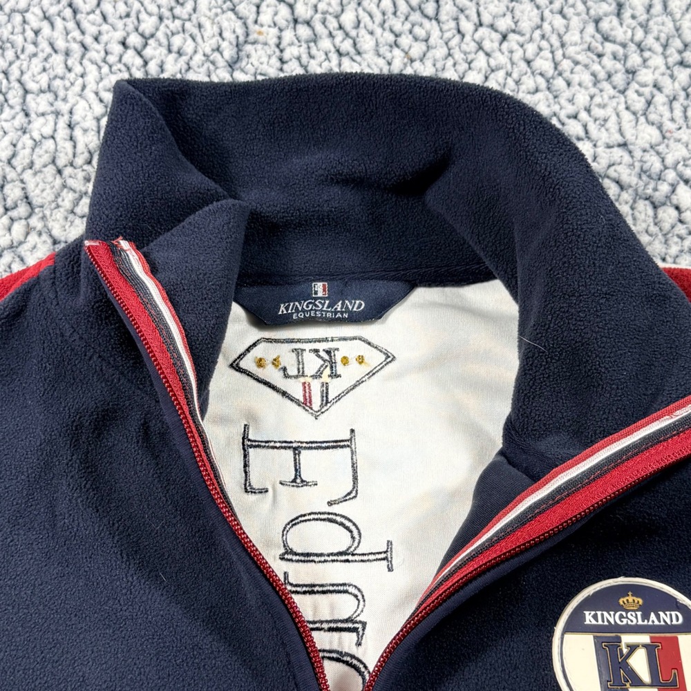 Kingsland Equestrian Full Zip Fleece Jacket Navy Blue Red White NWT KL Logo - Picture 3 of 6